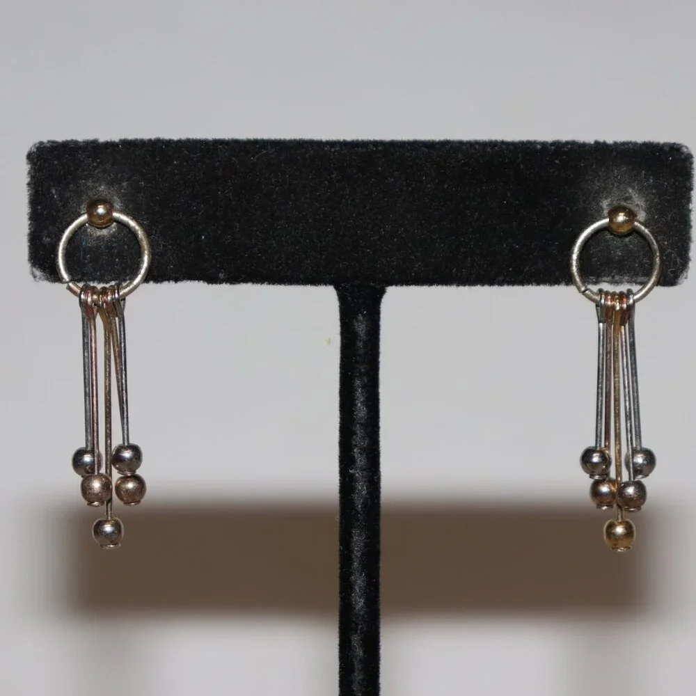 🤍💛 Silver & Gold Dangle Earrings · Post · 1.25